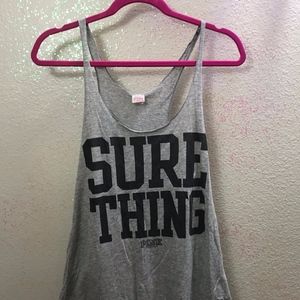 Victoria's Secret PINK "Sure Thing" Gray Tank Top